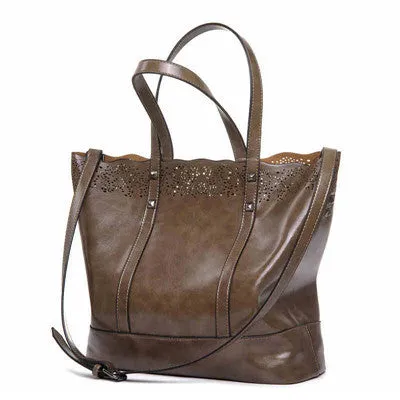 2017 Luxury Brand Women Shoulder Bags Fashion Women Bag Hollow Out Leather Tote Bag Big Large Capacity Women Handbag Leopard Bag