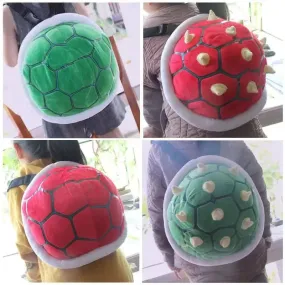 Adorable Super Koopa Plush School Bag - Soft & Durable with Green Turtle Shell Design