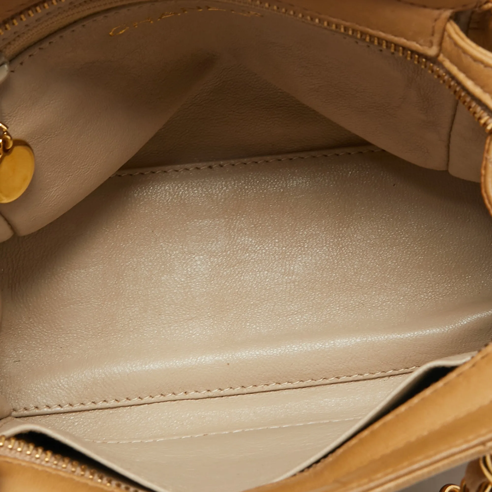 Chanel Beige Quilted Leather Mini Timeless Chain Tote