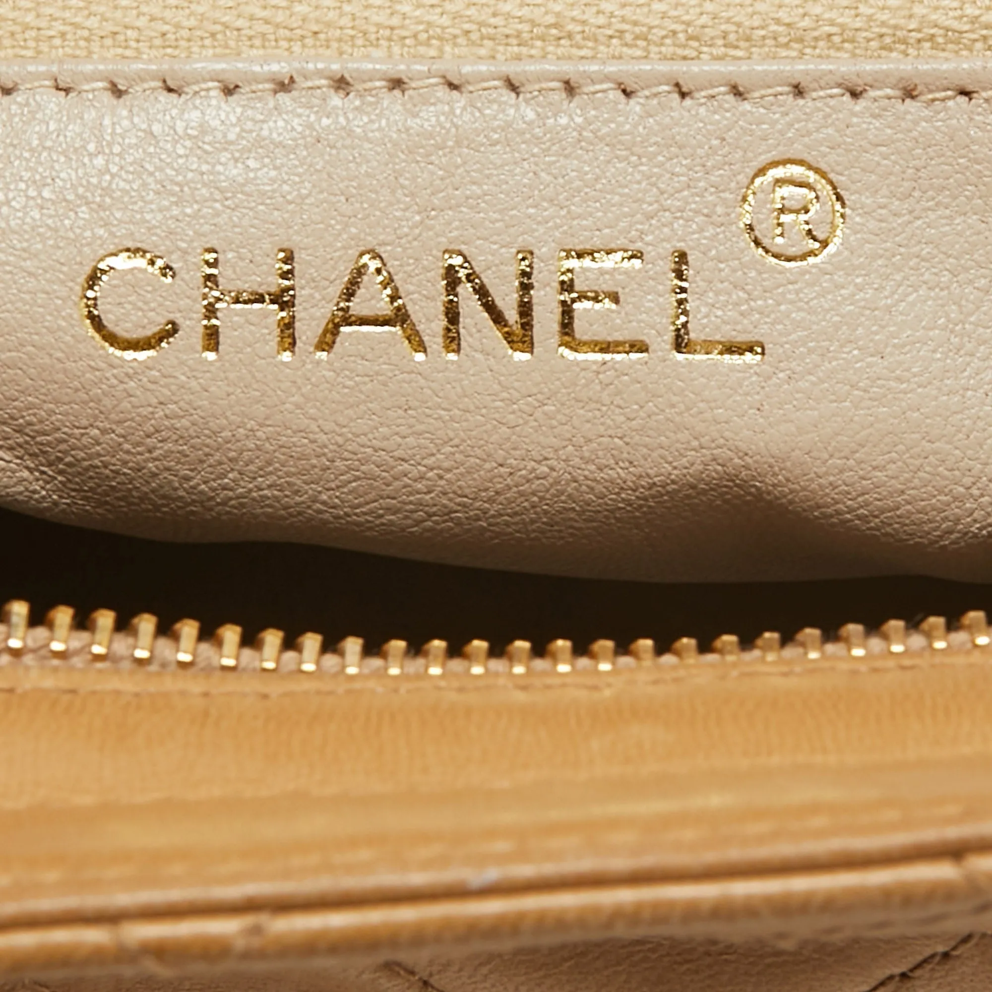 Chanel Beige Quilted Leather Mini Timeless Chain Tote