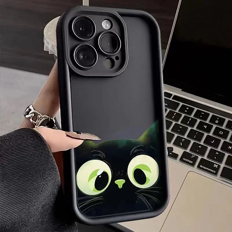 Cute Cartoon Cat Soft Phone Case Cover For iPhone