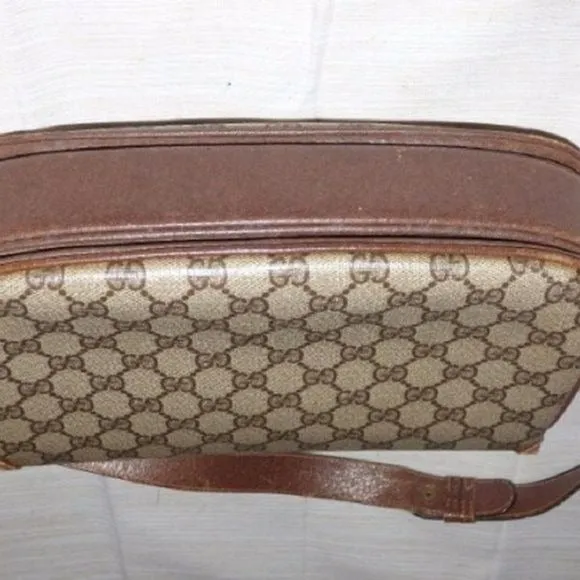 Early Gucci 1955 Horsebit tan Guccissima print bag