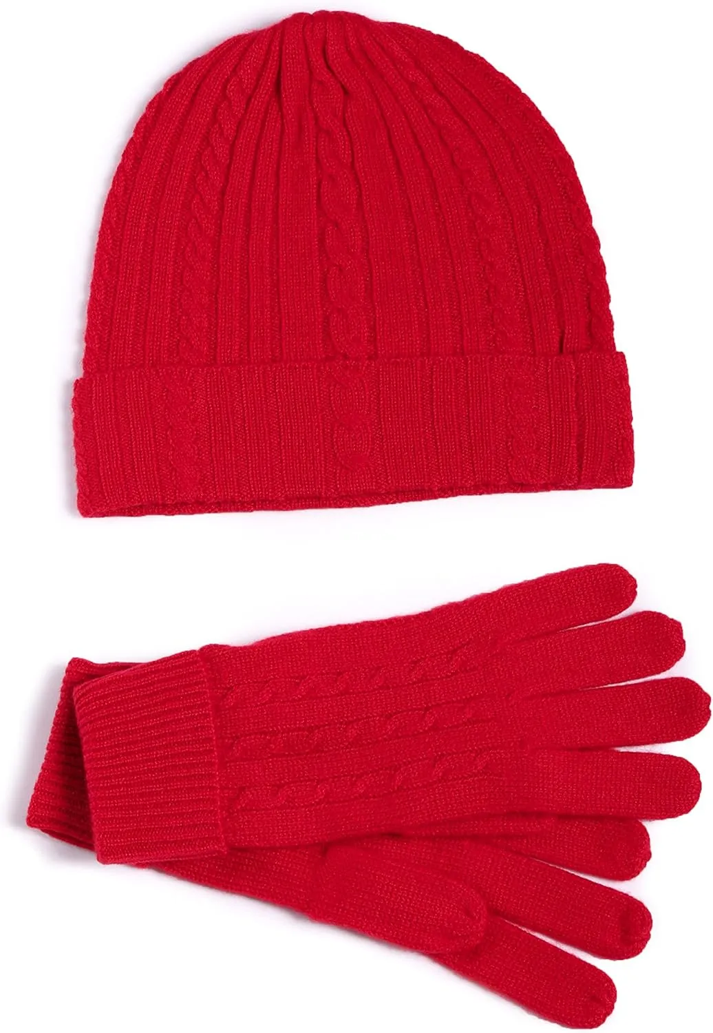 Fishers Finery Women's 100% Pure Cashmere Hat & Glove Set with Exquisite Box