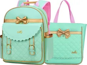 Gazigo Children Princess Waterproof PU Backpack for Girls Elementary School Girl Bookbags