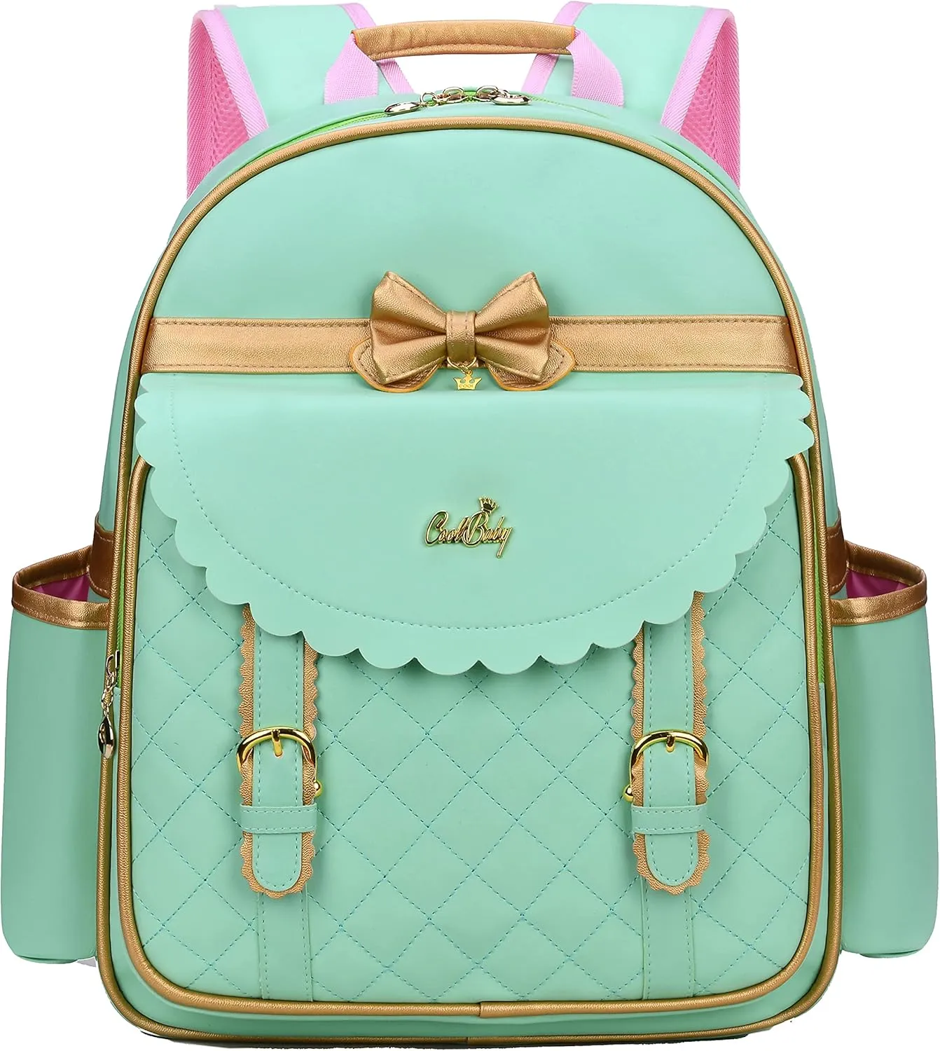 Gazigo Children Princess Waterproof PU Backpack for Girls Elementary School Girl Bookbags
