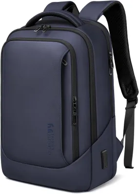 hk Laptop Backpack for Men with USB Charging Port Water-Resistant for 15.6 Inch Computer Bag Durable High-Tech Daypack Casual Backpack for Business Work College Weekender Travel- Blue
