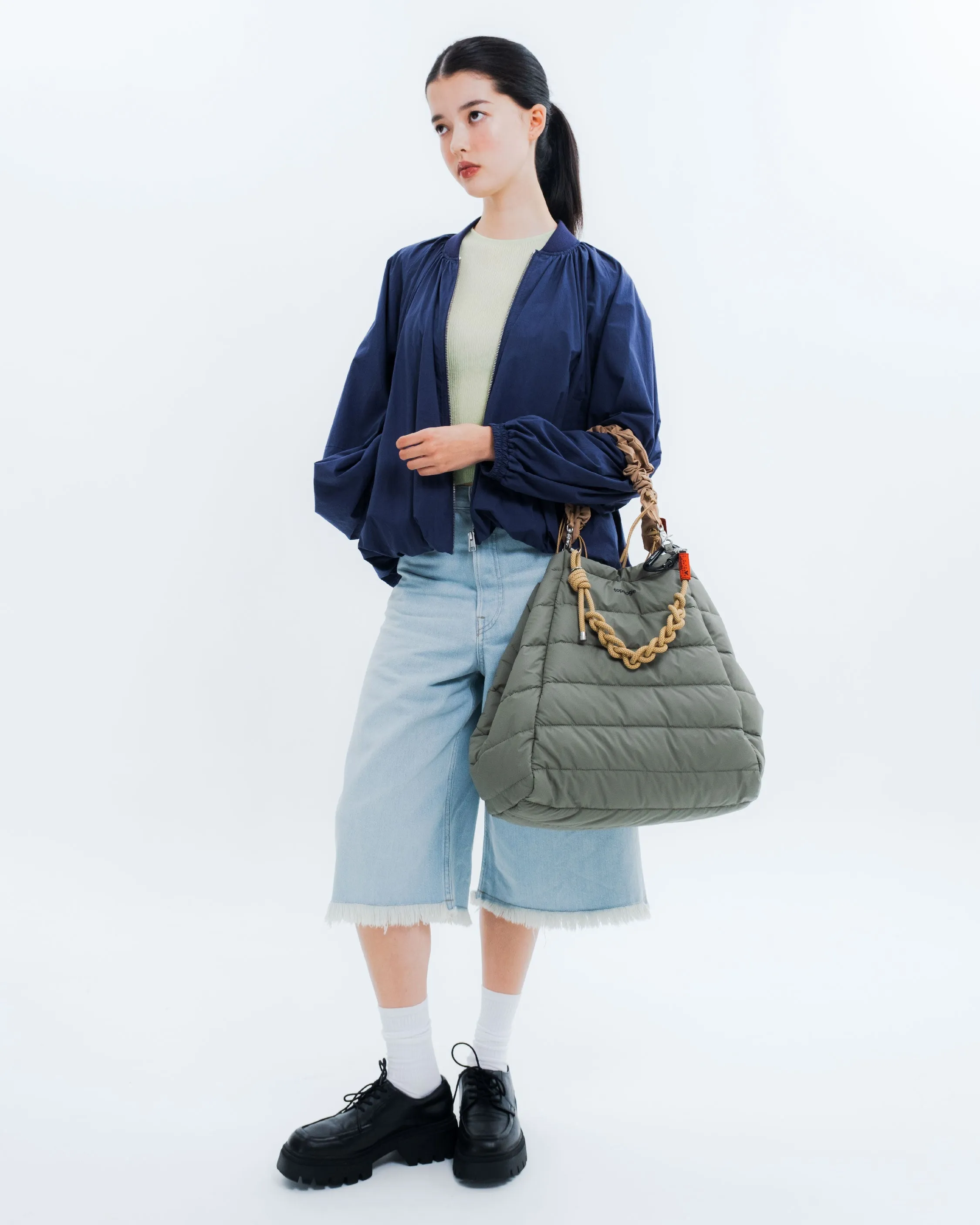 Marche Tote Large / Taupe (Puffer) / 10mm Rope Loop / Black Reflective