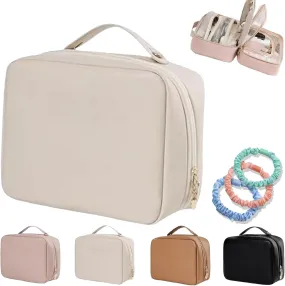 Multi Compartment Toiletry Cosmetics Bag, Set Patient Travel Toiletry Bag, Large Capacity Travel Toiletry Bag Waterproof Cosmetic Bag, For Women Girls Travel (White)