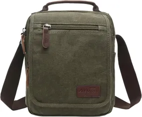 mygreen Small Canvas Crossbody Shoulder Bag Messenger Bag Work Bag