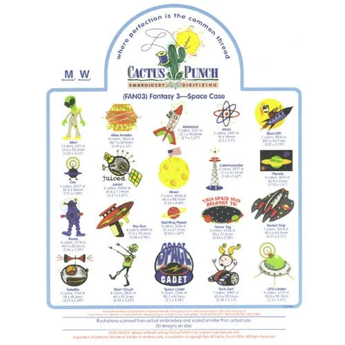 Space Case Embroidery CD by Cactus Punch