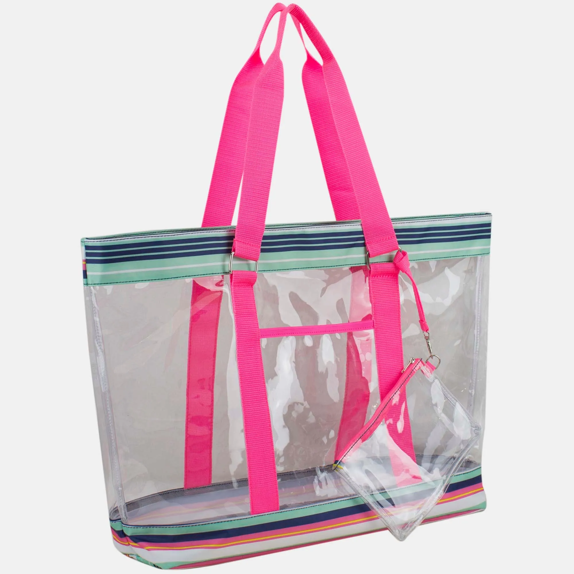 Supreme Deluxe 100% Clear PVC Printed Large Tote with Large Wristlet
