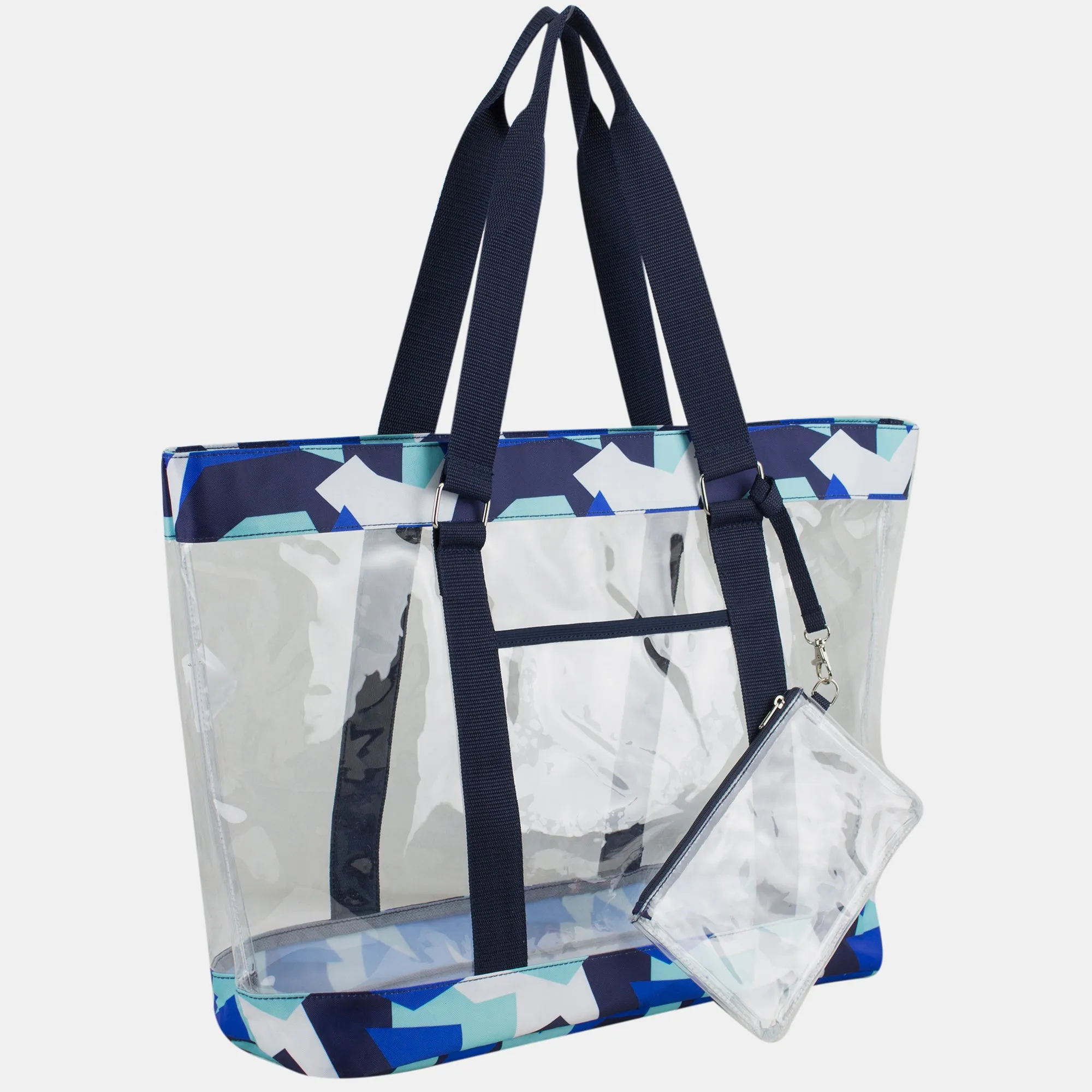 Supreme Deluxe 100% Clear PVC Printed Large Tote with Large Wristlet