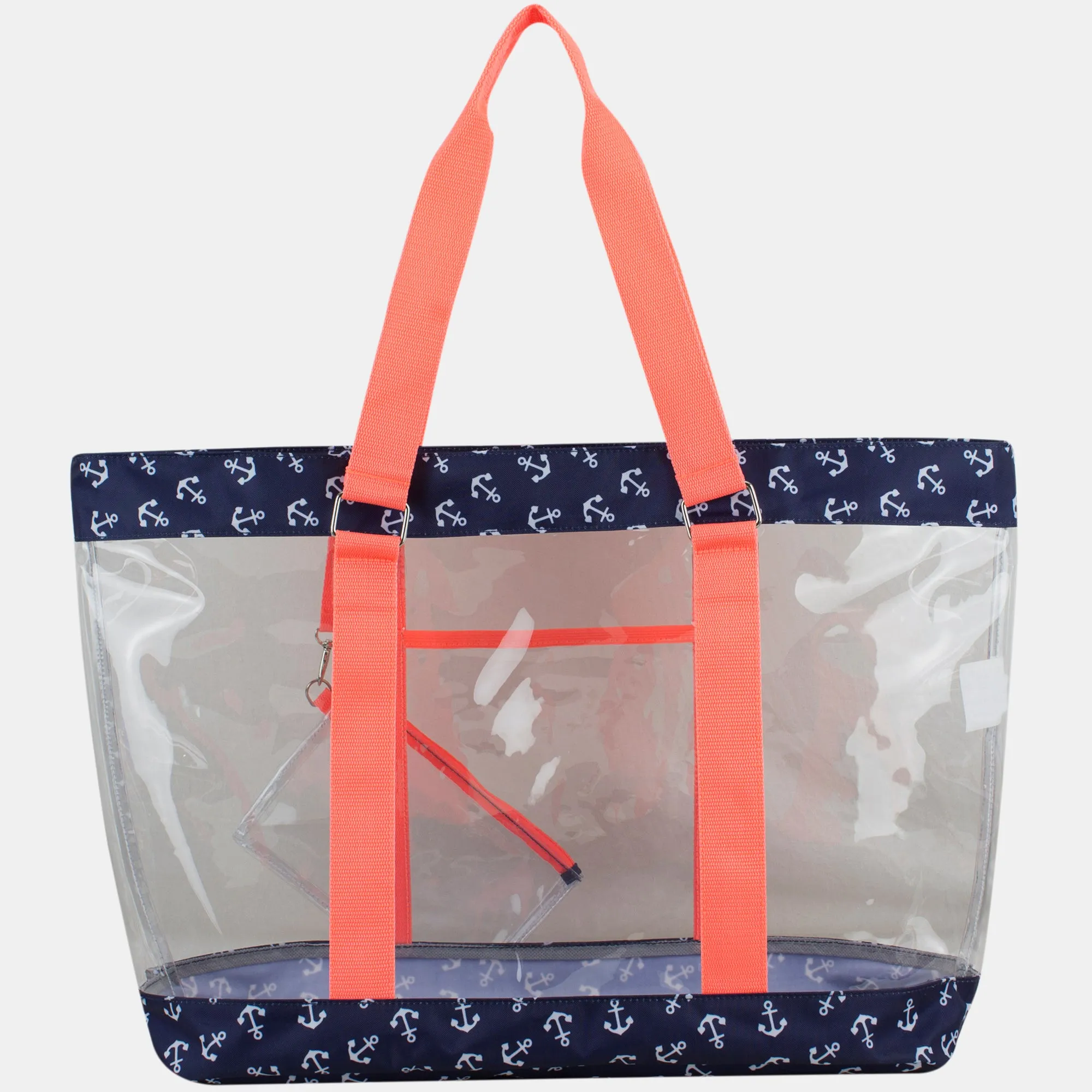 Supreme Deluxe 100% Clear PVC Printed Large Tote with Large Wristlet