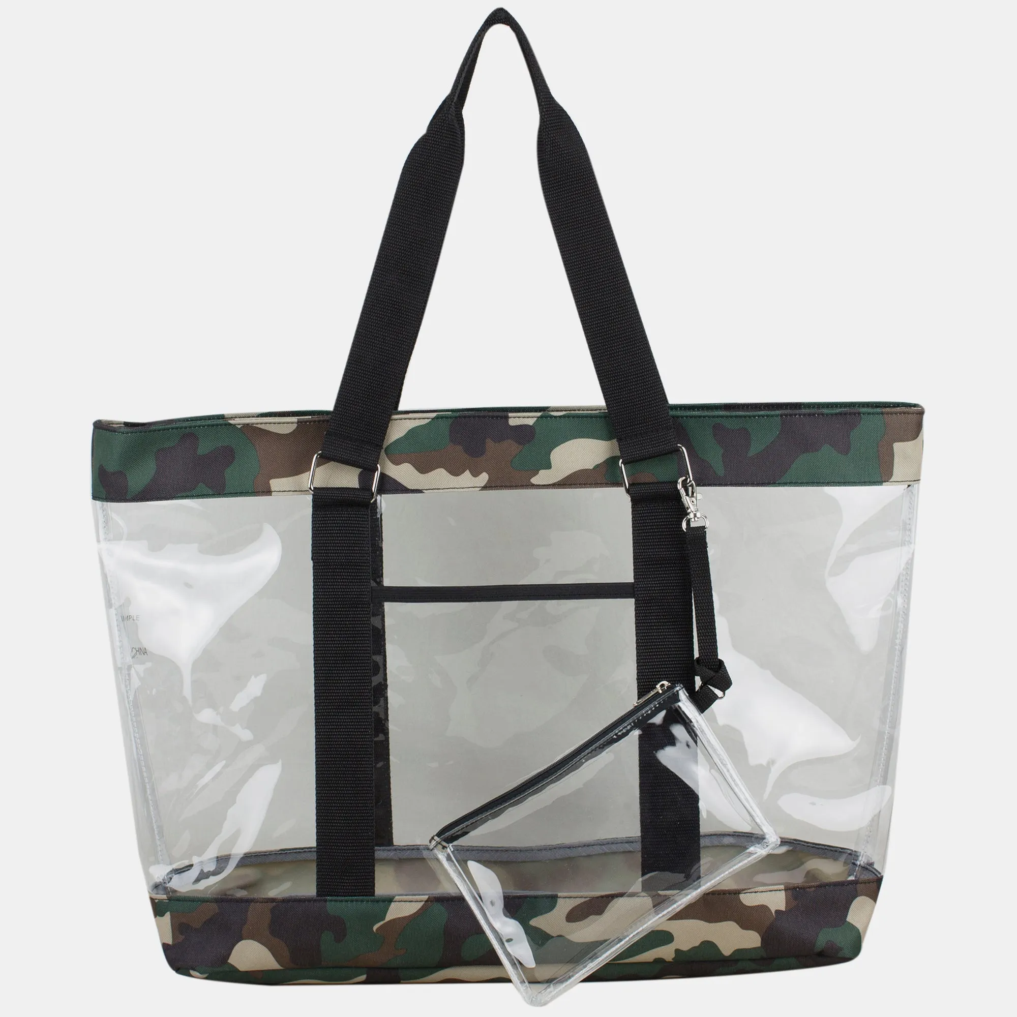 Supreme Deluxe 100% Clear PVC Printed Large Tote with Large Wristlet