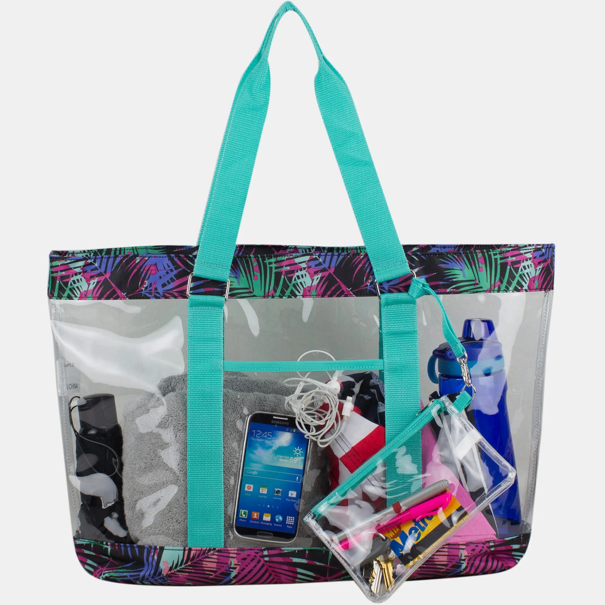 Supreme Deluxe 100% Clear PVC Printed Large Tote with Large Wristlet