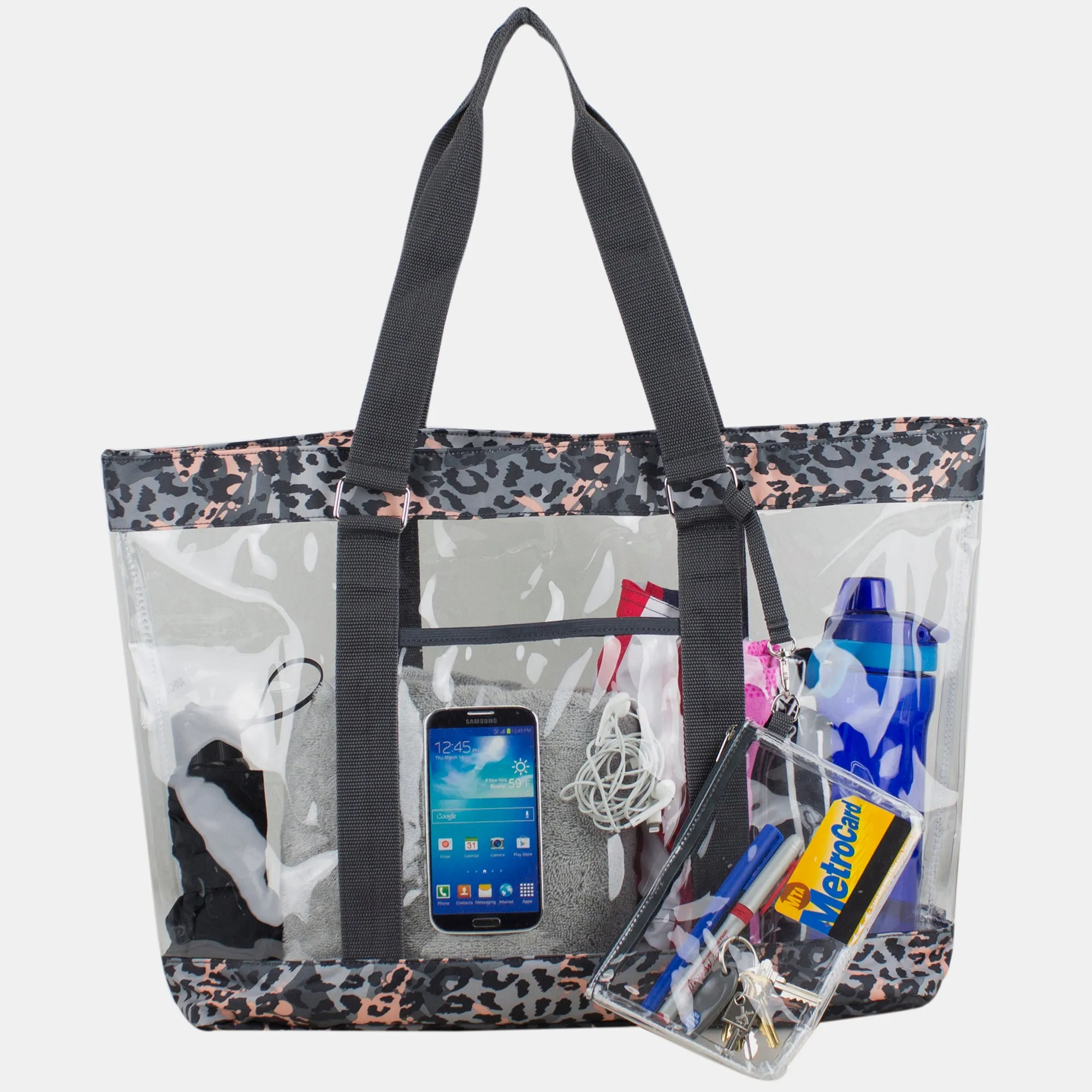 Supreme Deluxe 100% Clear PVC Printed Large Tote with Large Wristlet