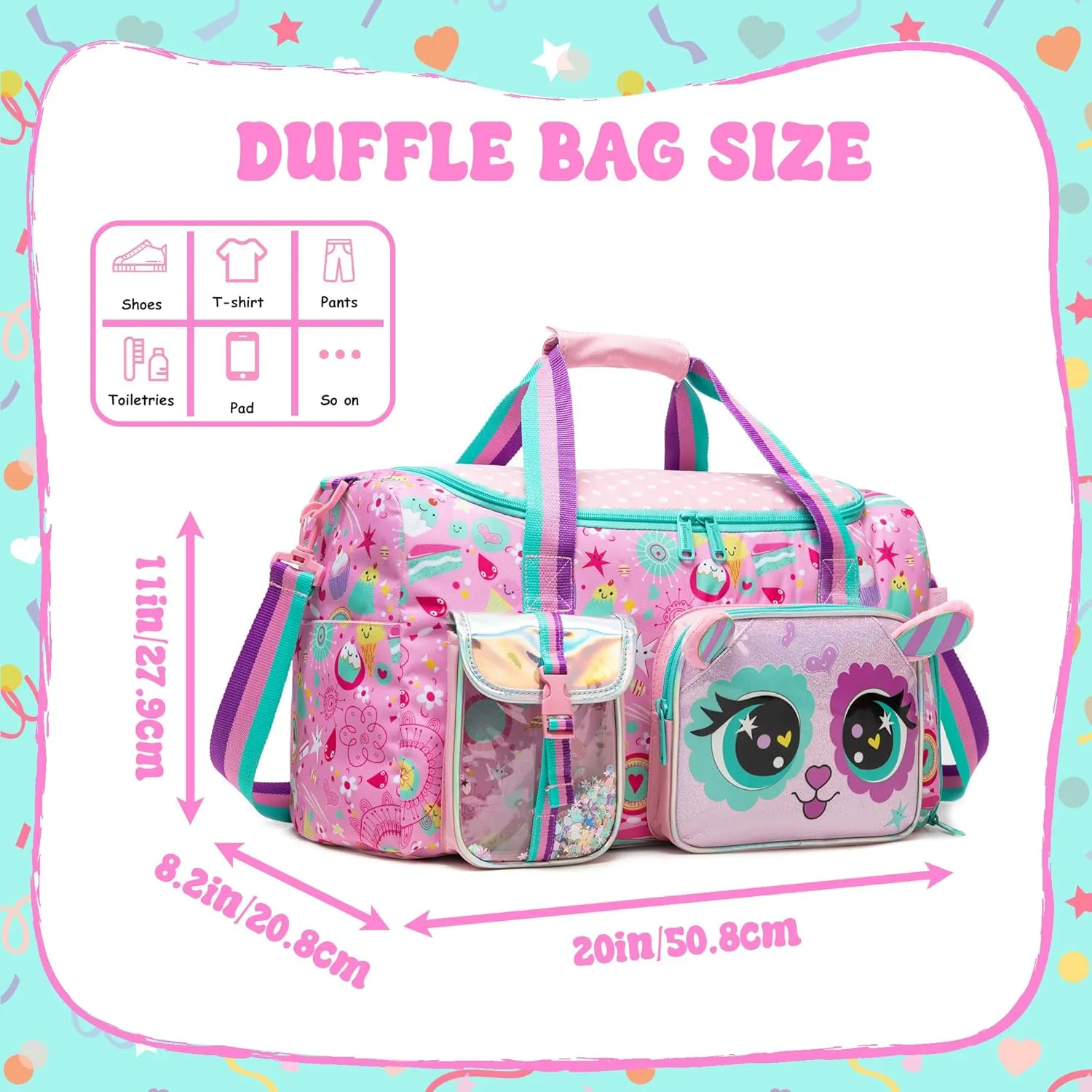 Travel Bag for Children Girls Boys Swimming Bag Kids Duffle Bag Sports Bag with Shoe Compartment Duffel Sport Carry On Weekender Kids Duffle Bag