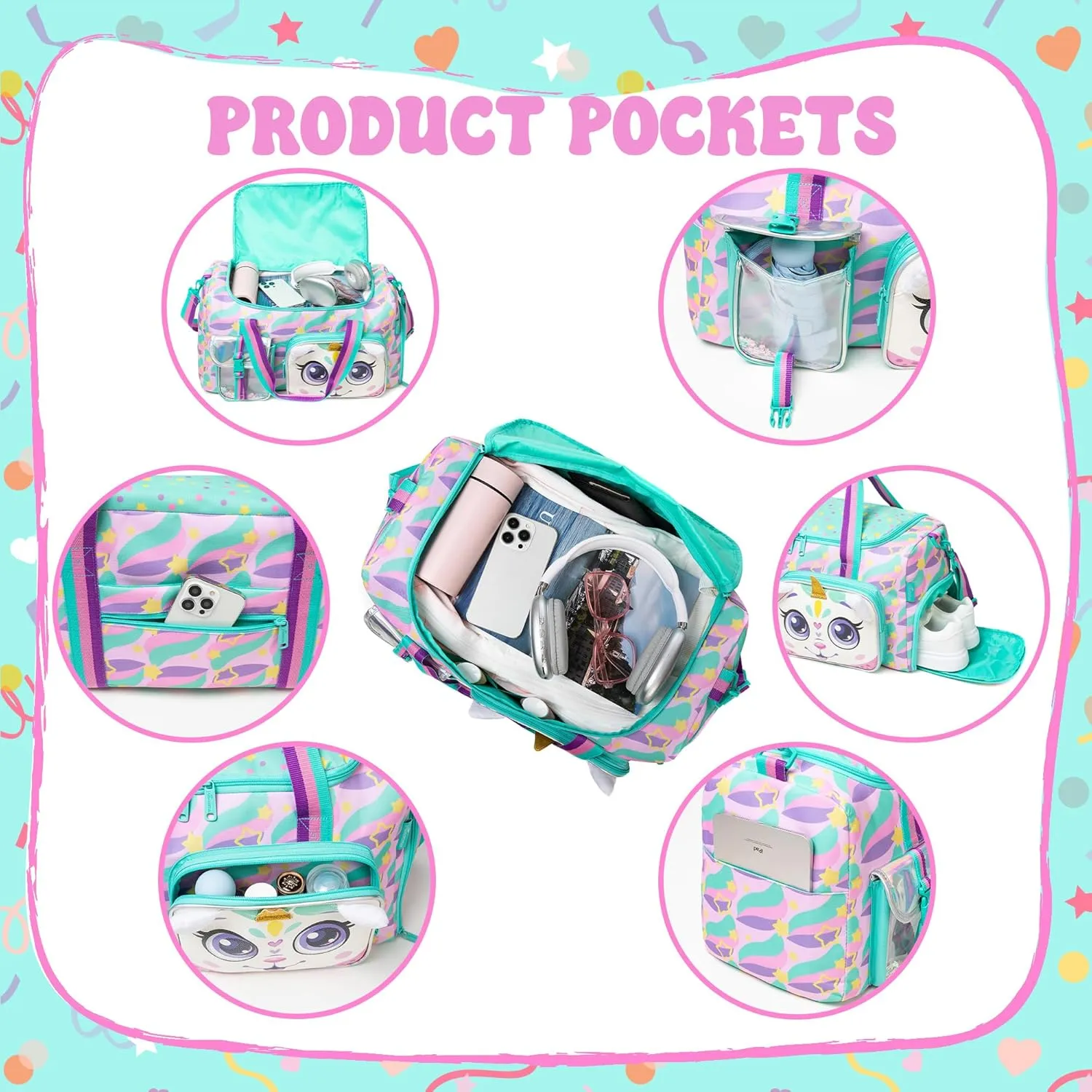 Travel Bag for Children Girls Boys Swimming Bag Kids Duffle Bag Sports Bag with Shoe Compartment Duffel Sport Carry On Weekender Kids Duffle Bag