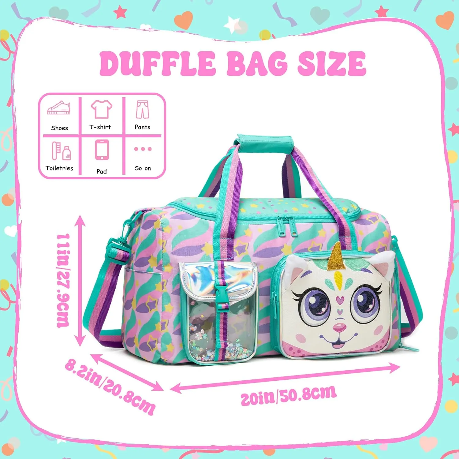 Travel Bag for Children Girls Boys Swimming Bag Kids Duffle Bag Sports Bag with Shoe Compartment Duffel Sport Carry On Weekender Kids Duffle Bag
