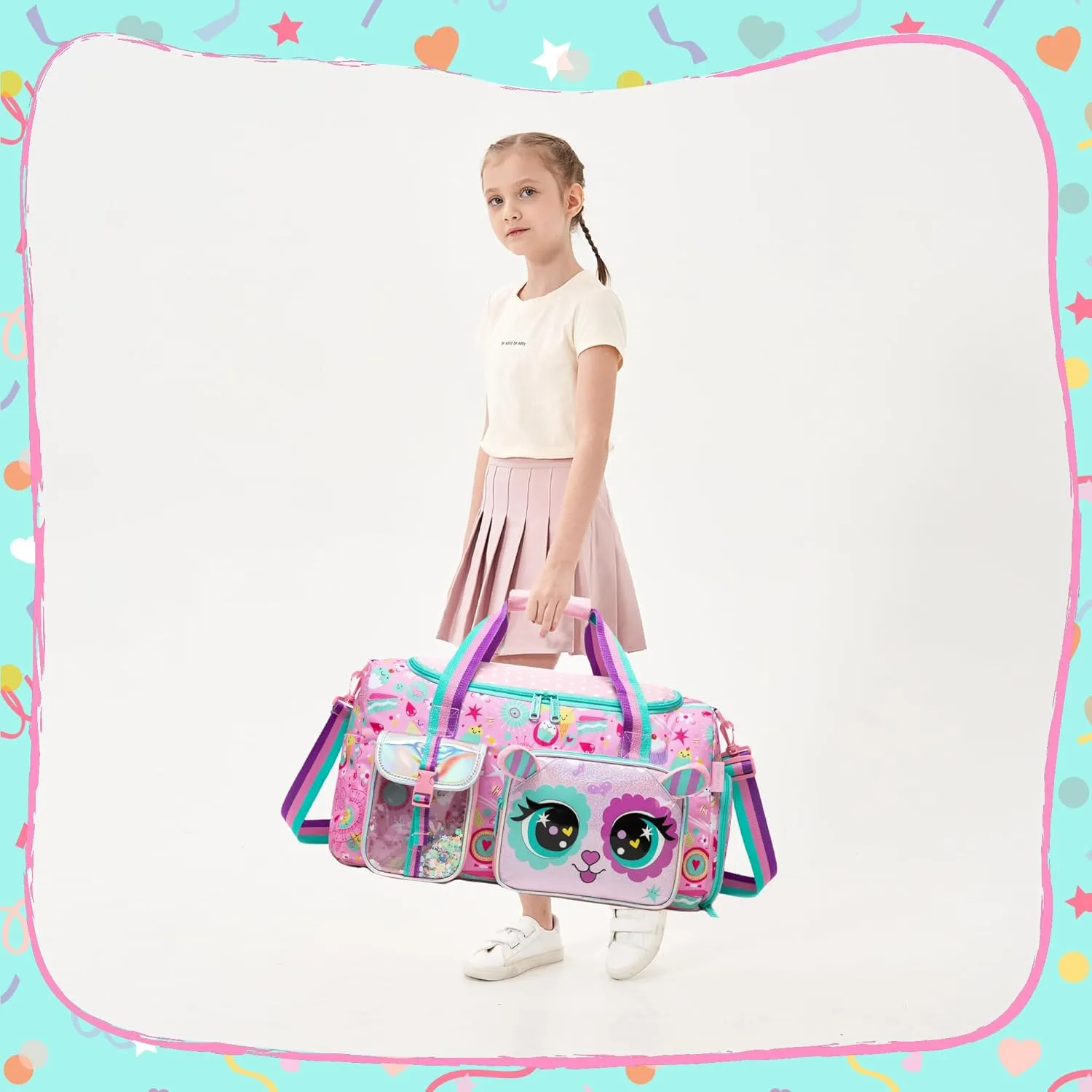 Travel Bag for Children Girls Boys Swimming Bag Kids Duffle Bag Sports Bag with Shoe Compartment Duffel Sport Carry On Weekender Kids Duffle Bag