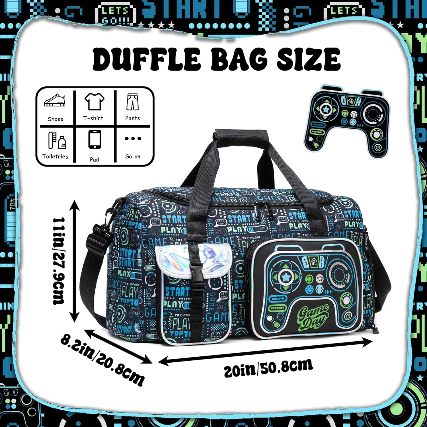 Travel Bag for Children Girls Boys Swimming Bag Kids Duffle Bag Sports Bag with Shoe Compartment Duffel Sport Carry On Weekender Kids Duffle Bag