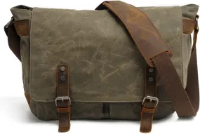 Waterproof Vintage-Style Canvas Messenger Bag - Durable & Stylish for Everyday Use green