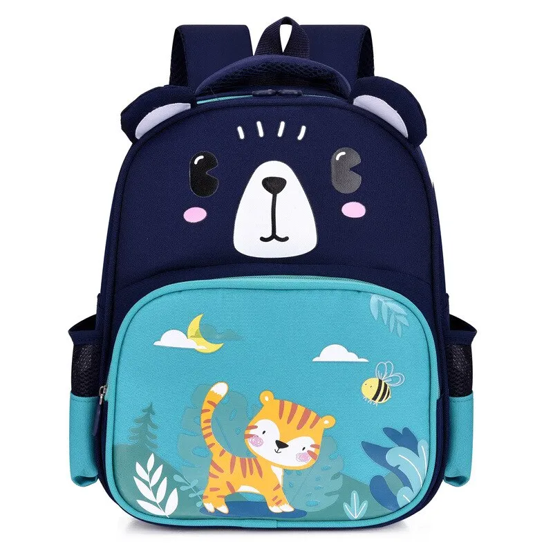 Wenkouban School Bags For Girls Cute Kawaii Bag Children Backpack Large-Capacity Boys Backpack Kids Schoolbag Cat Tiger Lion Animal Bags
