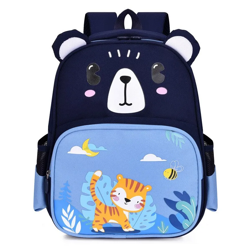 Wenkouban School Bags For Girls Cute Kawaii Bag Children Backpack Large-Capacity Boys Backpack Kids Schoolbag Cat Tiger Lion Animal Bags