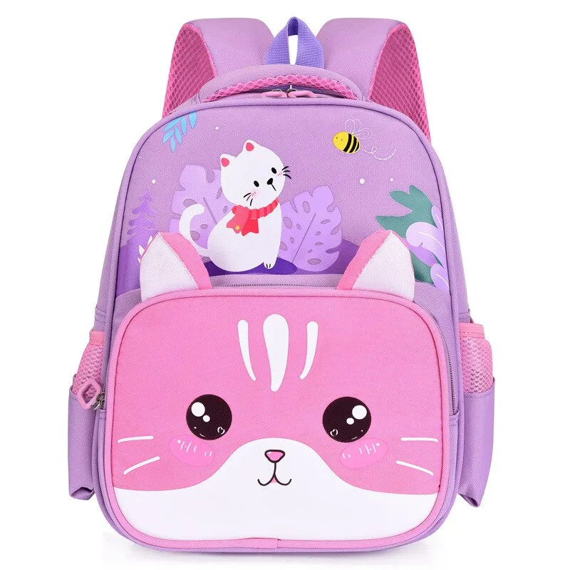 Wenkouban School Bags For Girls Cute Kawaii Bag Children Backpack Large-Capacity Boys Backpack Kids Schoolbag Cat Tiger Lion Animal Bags