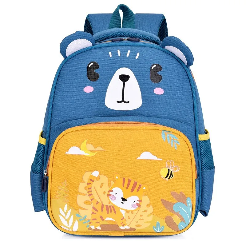 Wenkouban School Bags For Girls Cute Kawaii Bag Children Backpack Large-Capacity Boys Backpack Kids Schoolbag Cat Tiger Lion Animal Bags