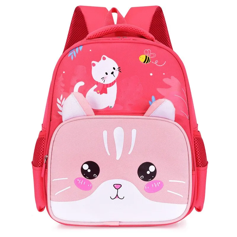 Wenkouban School Bags For Girls Cute Kawaii Bag Children Backpack Large-Capacity Boys Backpack Kids Schoolbag Cat Tiger Lion Animal Bags