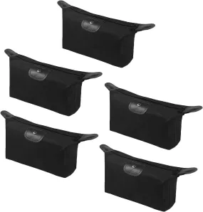 YAODHAOD Makeup Bag Bulk Toiletry Pouch Waterproof Cosmetic Storage Bags,with Zipper Travel Toiletry Organizer Packing Bag Accessory Organizer for Women and Men (5 PCS-Black)