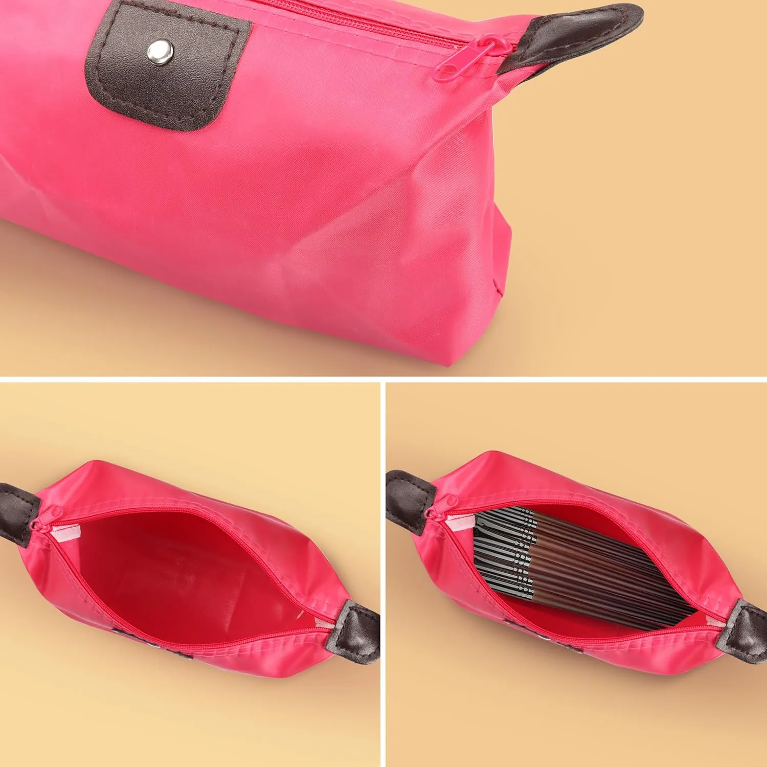 YAODHAOD Makeup Bag Bulk Toiletry Pouch Waterproof Cosmetic Storage Bags,with Zipper Travel Toiletry Organizer Packing Bag Accessory Organizer for Women and Men (5 PCS-Rose Red)